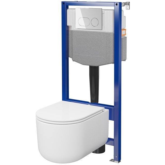 CERSANIT Zestaw podtynkowy AQUA 50 mech QF 3/6, miska INTRO, deska, p