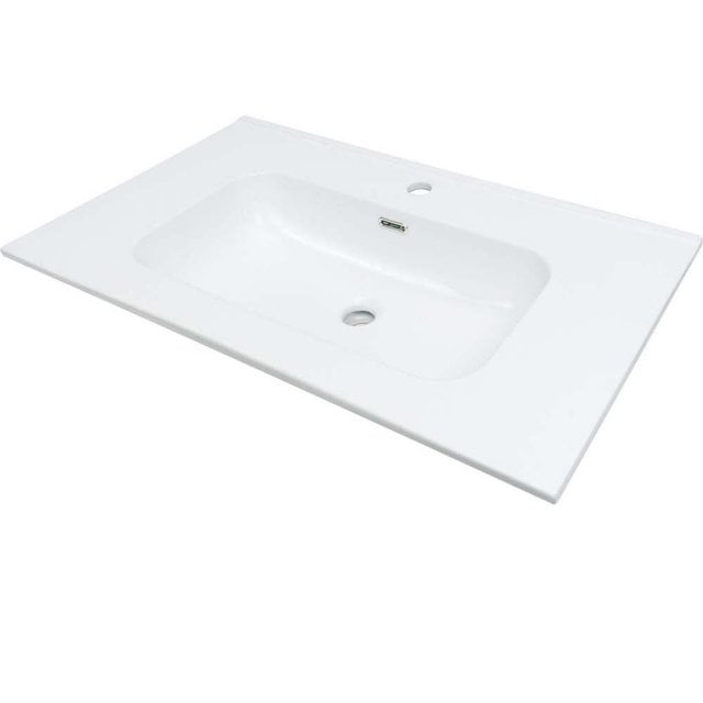 DEANTE Umywalka ceramiczna TUBO wpuszczana w blat z miejscem na bater