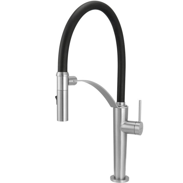 DEANTE Bateria kuchenna stojąca CORDA z elastyczną wylewką stal szczo