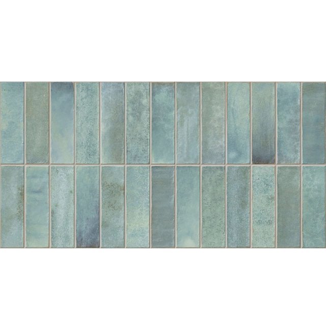 Gres szkliwiony hiszpański Gayafores DECO ARTIS GREEN błyszczący 32x6