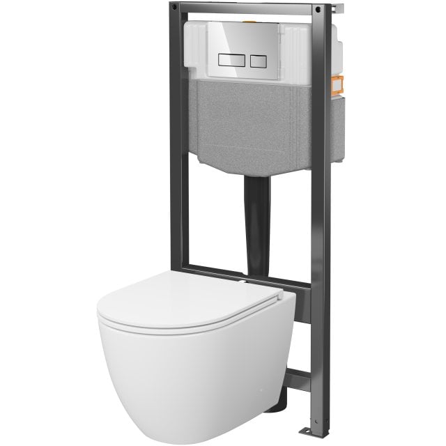 CERSANIT Zestaw podtynkowy SYSTEM 50 mech GRAFIT, miska LIDER, deska,