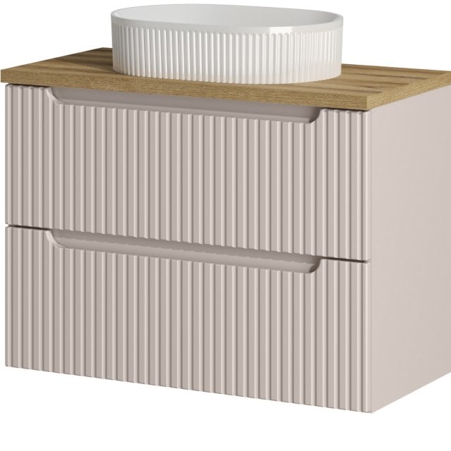 COMAD Zestaw mebli NOVA CASHMERE szafka z blatem OAK 80 cm, umywalka