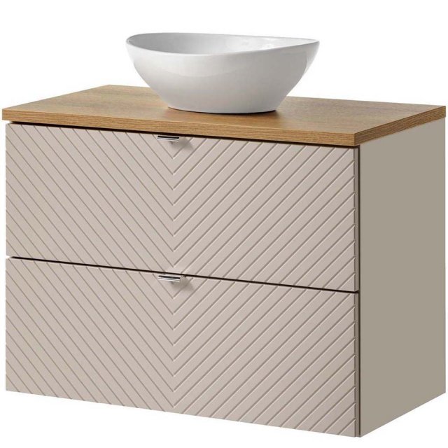 COMAD Zestaw mebli VIVA CASHMERE z blatem OAK 80 cm, umywalka LOLA