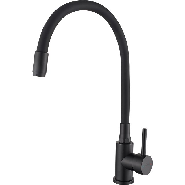 INVENA Bateria kuchenna stojąca SILVA z elastyczną wylewką czarna BZ-