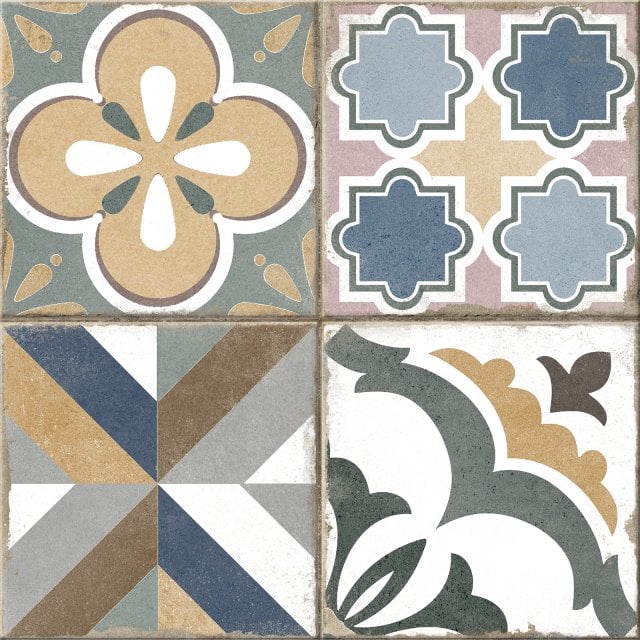 Gres szkliwiony SIDRO patchwork multicolour mat 42x42 gat. I Cersanit