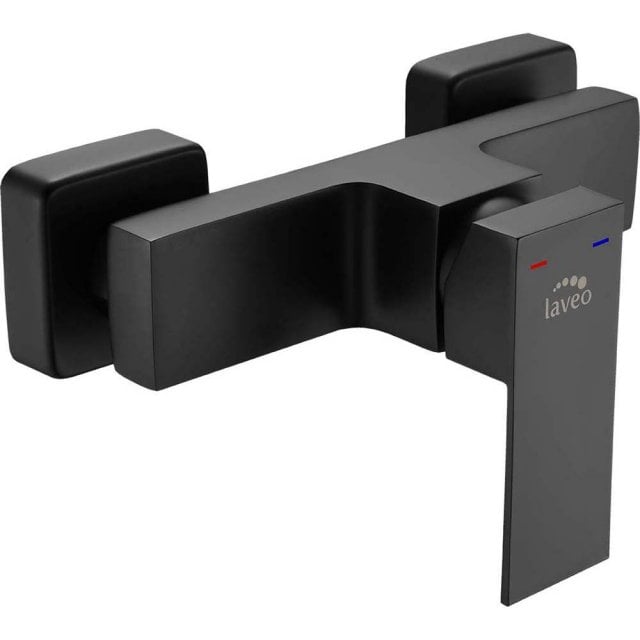 LAVEO Bateria prysznicowa ścienna KVADRATO czarna BLQ_740D