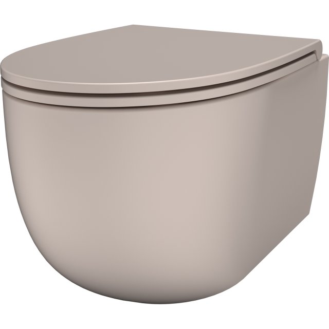 SDR CERAMICHE Miska podwieszana BULL ROSA bezkołnierzowa wirowa z des