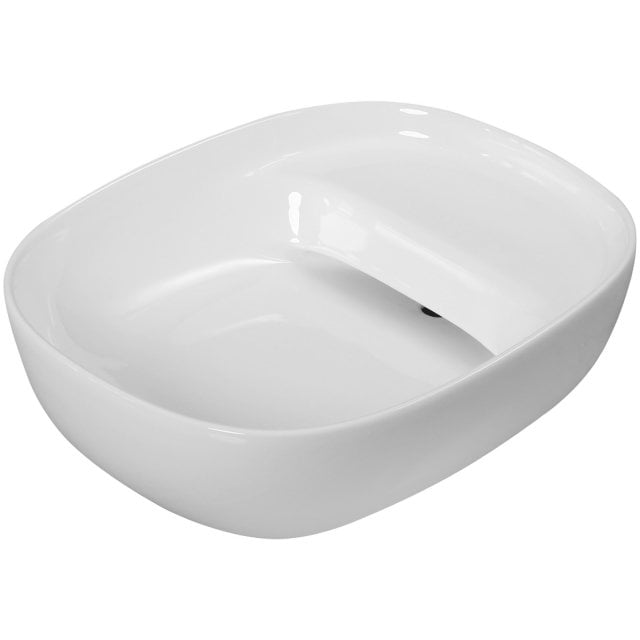 INVENA Umywalka nablatowa ELARA 46,5x37 cm z ukrytym odpływem CE-03-P