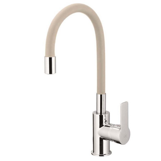 KFA Bateria kuchenna stojąca RUMBA z giętką wylewką chrom + beżowy 65