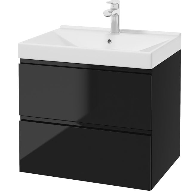 DEFTRANS Szafka MARINA z umywalką meblową czarna 60 cm