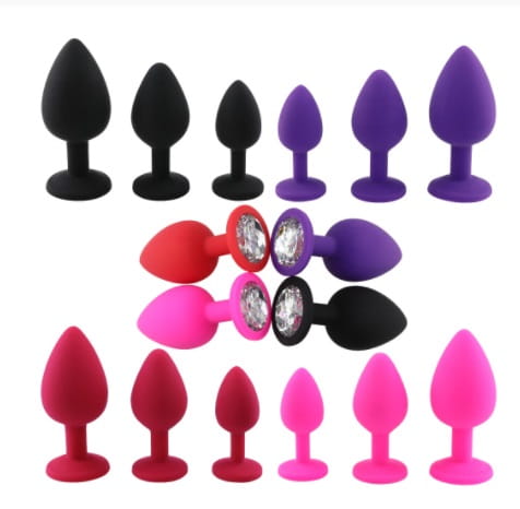 Korek analny z kryształkiem silikonowy plug