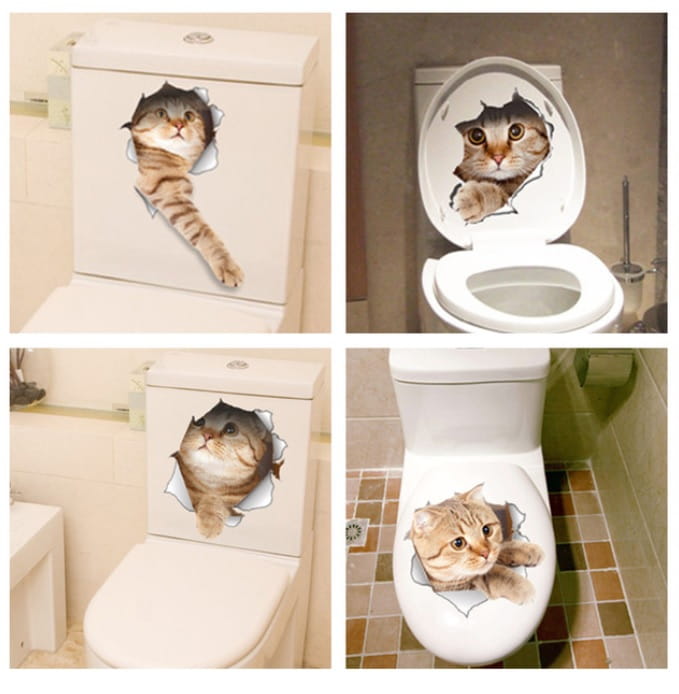 Naklejka kot na toaletę