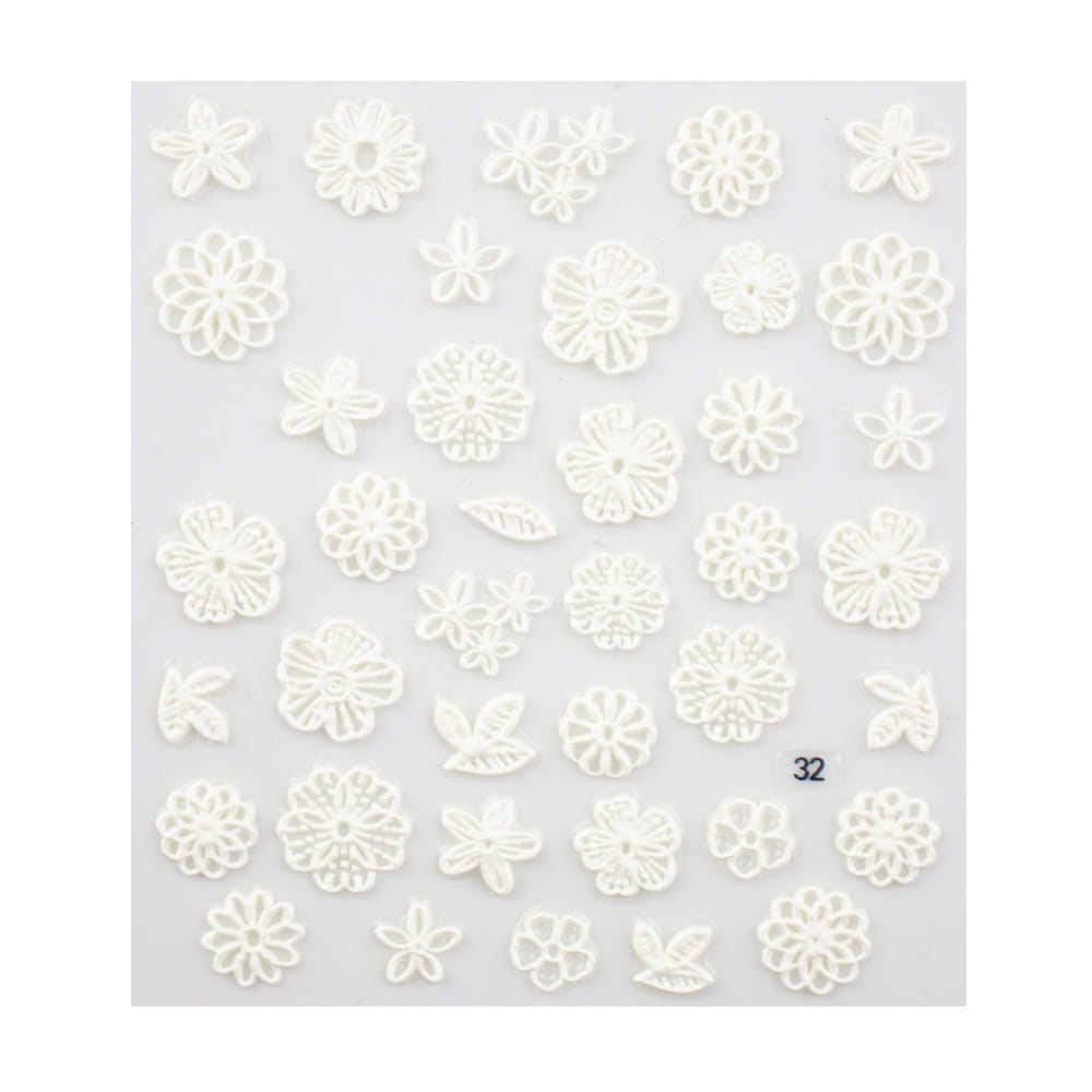 Naklejki do paznokci samoprzylepne 5D kwiaty Nr 32