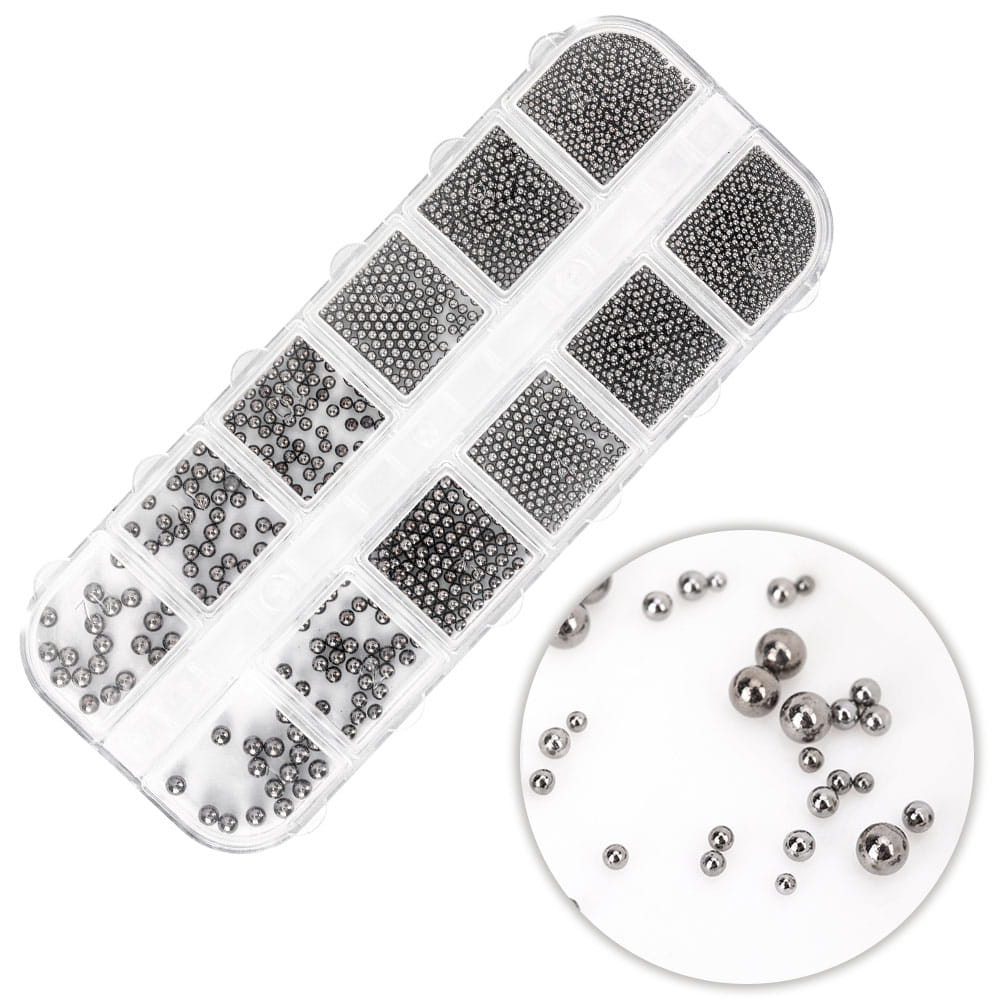 Kasetka z ozdobami bulion Molly Nails czarny black 1000 sztuk