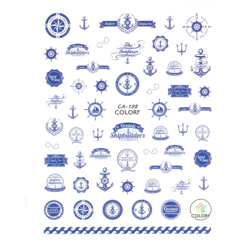 Naklejki do paznokci cienkie samoprzylepne morskie CA-108