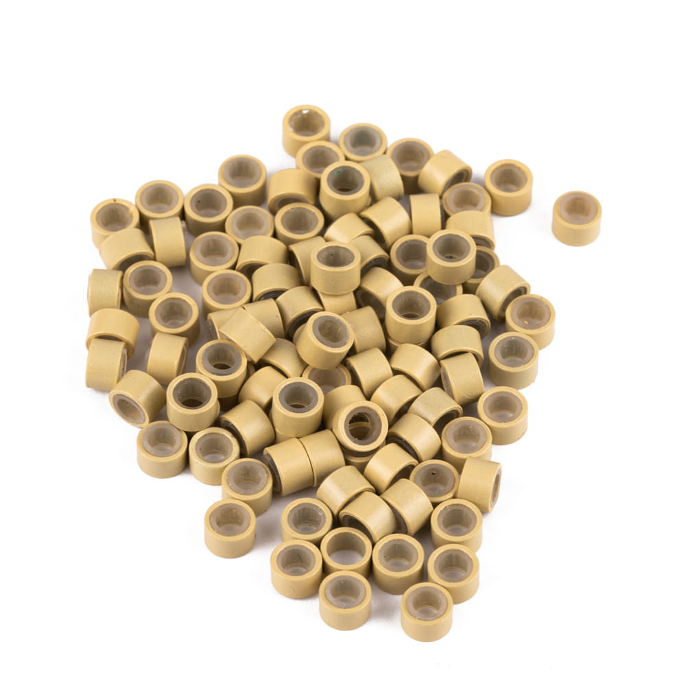 Mikroringi z silikonem do przedłużania włosów 5 mm kolor Nr 12 woreczek 100 szt