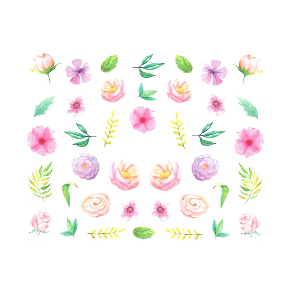 Naklejki wodne do paznokci kwiaty BN-927