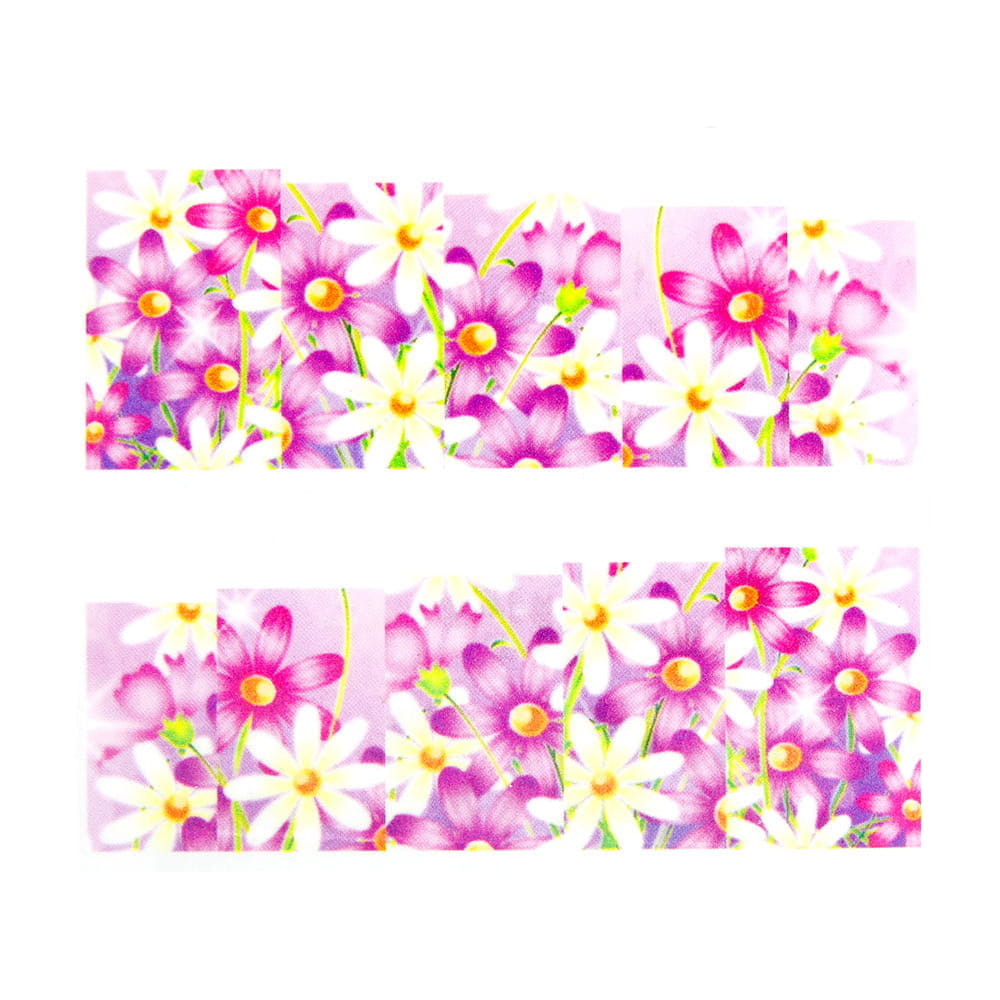 Naklejki wodne do paznokci arkusz 6,5 x 5,5 cm na 10 palców yb Nr 627