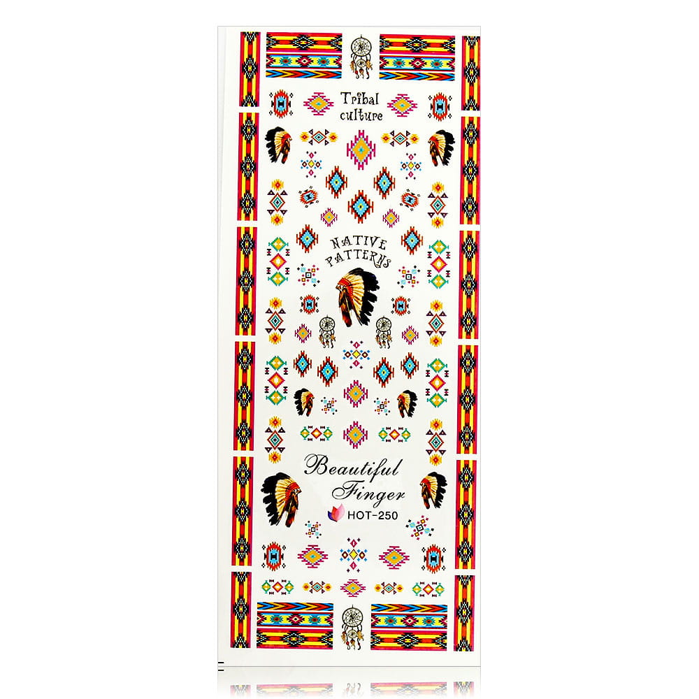 Naklejki wodne do paznokci arkusz 12,5 x 5,5 cm hot Nr 250