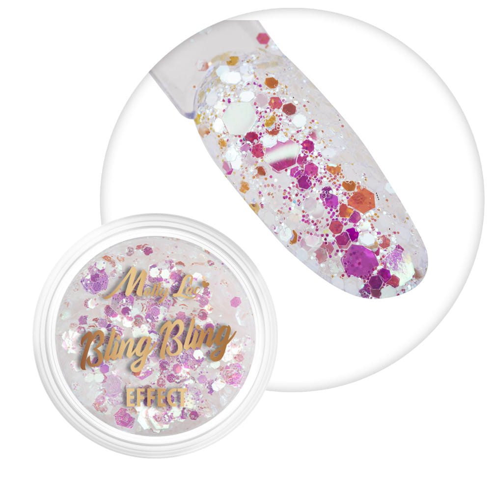 Pyłek do paznokci MollyLac Bling Bling Effect 1 g Nr 03