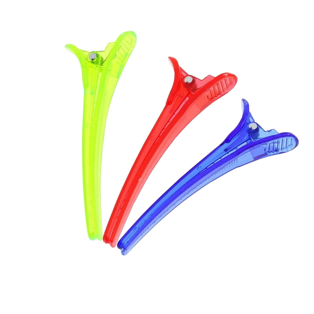 Klipsy do włosów plastik 3 kolory komplet 12 szt