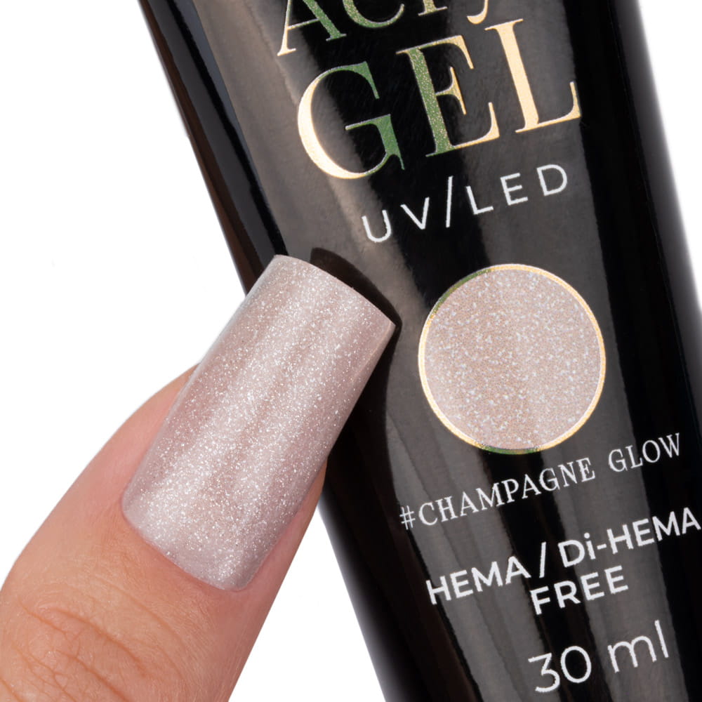 Akrylożel Polygel żel budujący do przedłużania AcrylGel Molly Nails HEMA/Di-HEMA Free Champagne Glow 30 ml