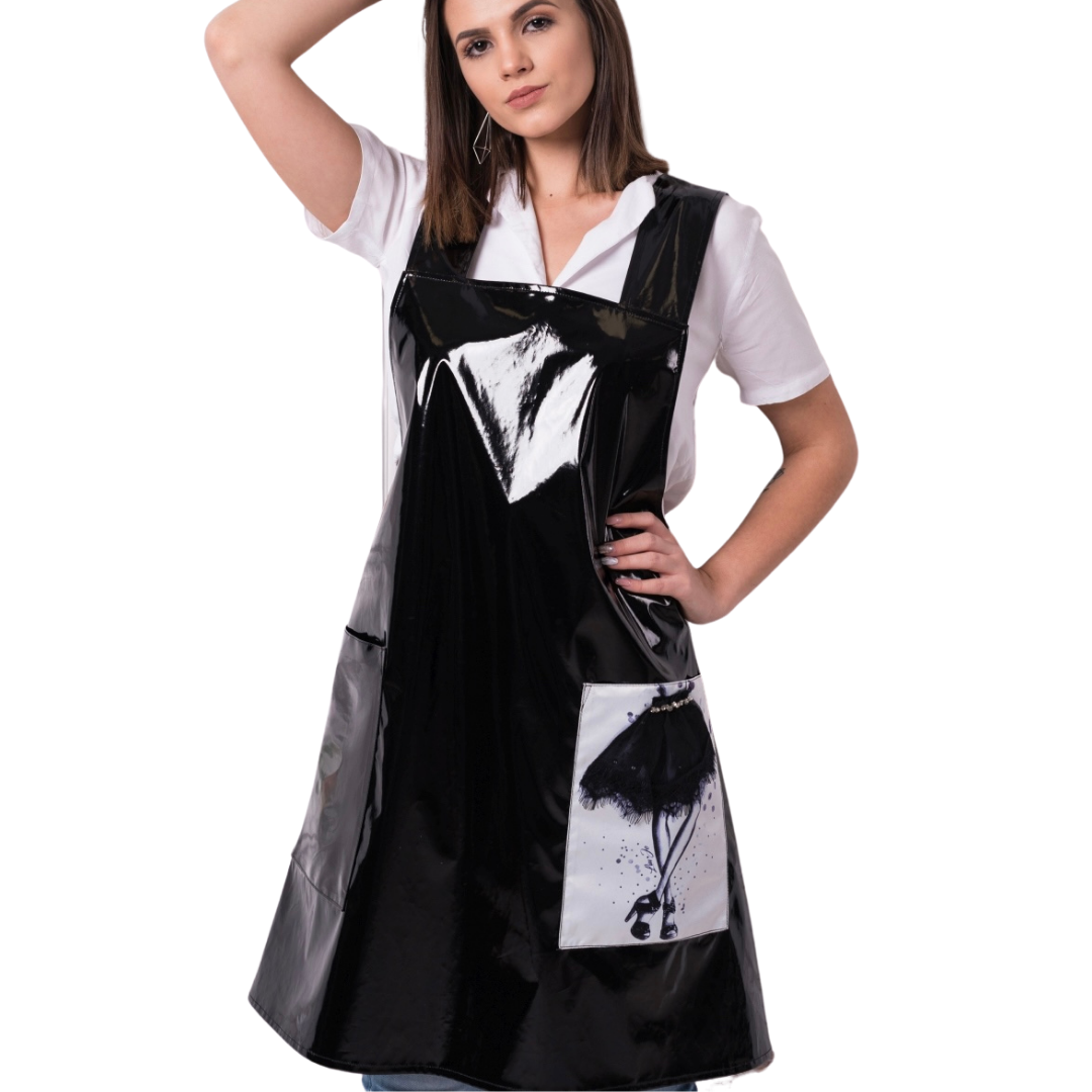 Fartuszek kosmetyczny Diamond Elegance Beauty Legs Black Gloss