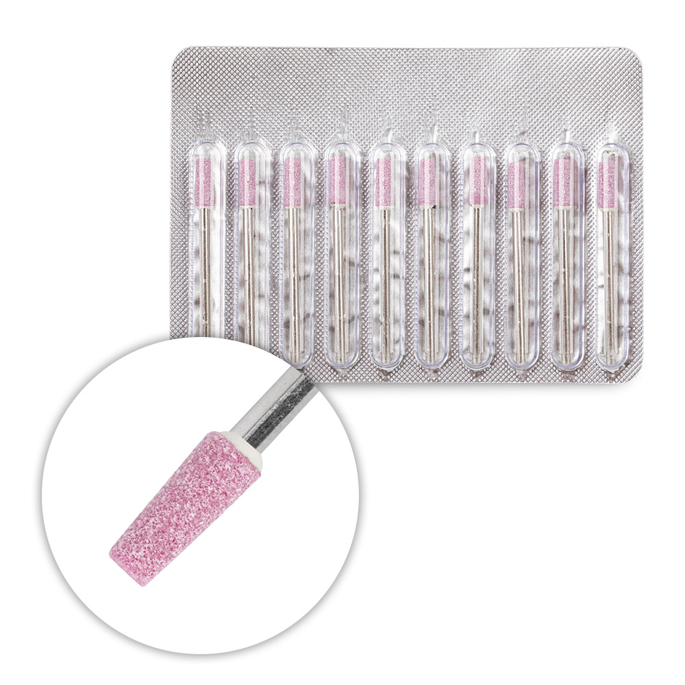 Zestaw frezów kamiennych ścięty stożek różowy Nr 5 10 szt