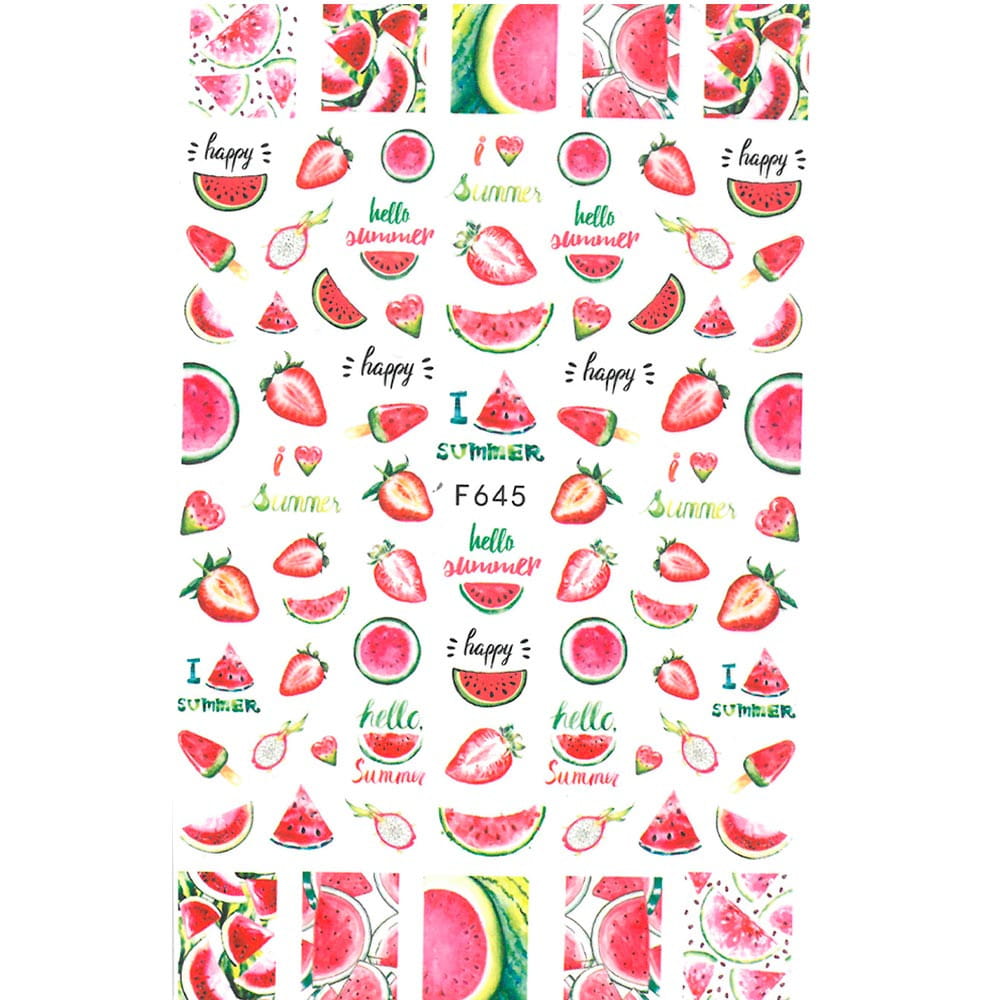 Naklejki do paznokci cienkie samoprzylepne owoce F645