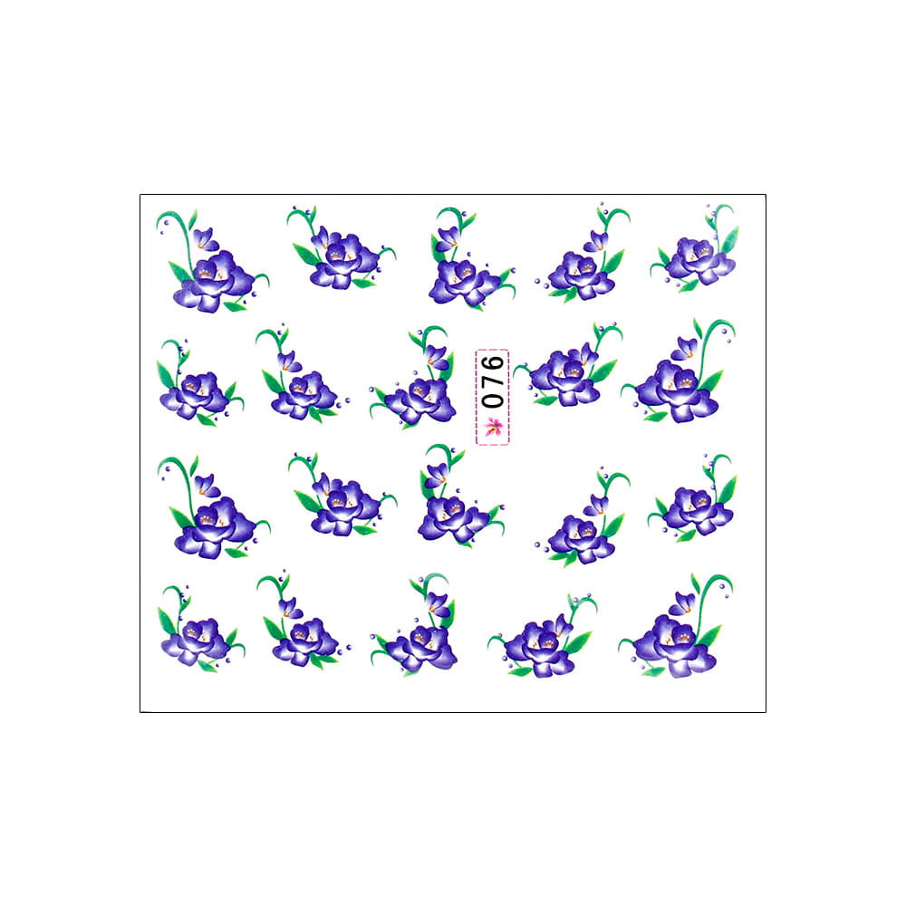Naklejki wodne do paznokci kwiaty Nr 076