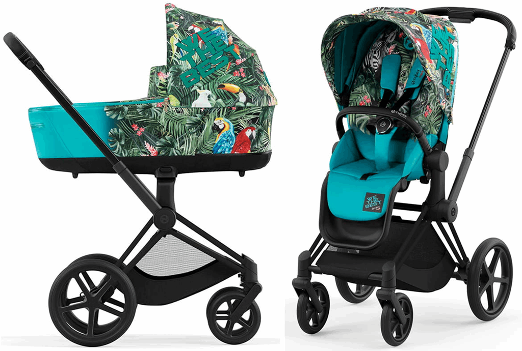 Cybex Priam 4.0 Fashion Collection - wózek głęboko-spacerowy -Cybex by DJ Khaled-Chrome z czarną rączką