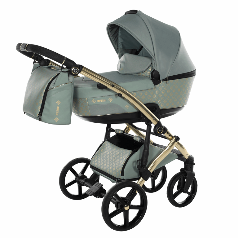 Tako Laret Imperial - uniwersalny wózek głęboko-spacerowy 2 w 1-17 Green+Gold