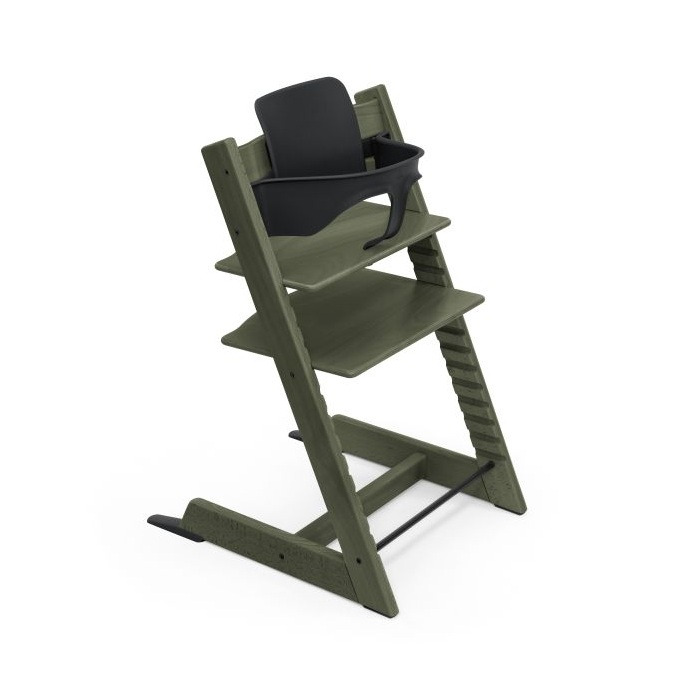Stokke Tripp Trapp z Baby Set - rosnące krzesełko do karmienia + barierka z oparciem-Marble Green Limited Edition