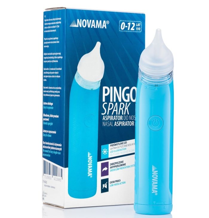 Novama Pingo Spark elektryczny aspirator do nosa z podświetlaną końcówką-Blue
