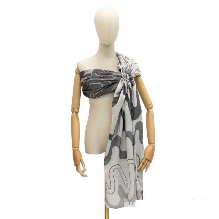 Supermama.baby Chusta kółkowa i waga 2w1-Grey Waves Bright