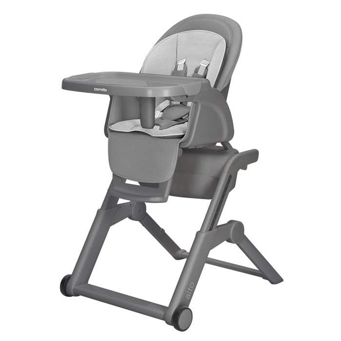 Carrello Alto - krzesełko do karmienia, leżaczek i huśtawka-Solid Grey