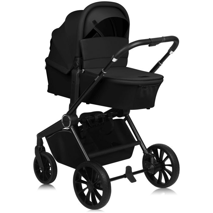 Lionelo Mika Plus - wózek głęboko-spacerowy z fotelikiem 3w1-Black Onyx