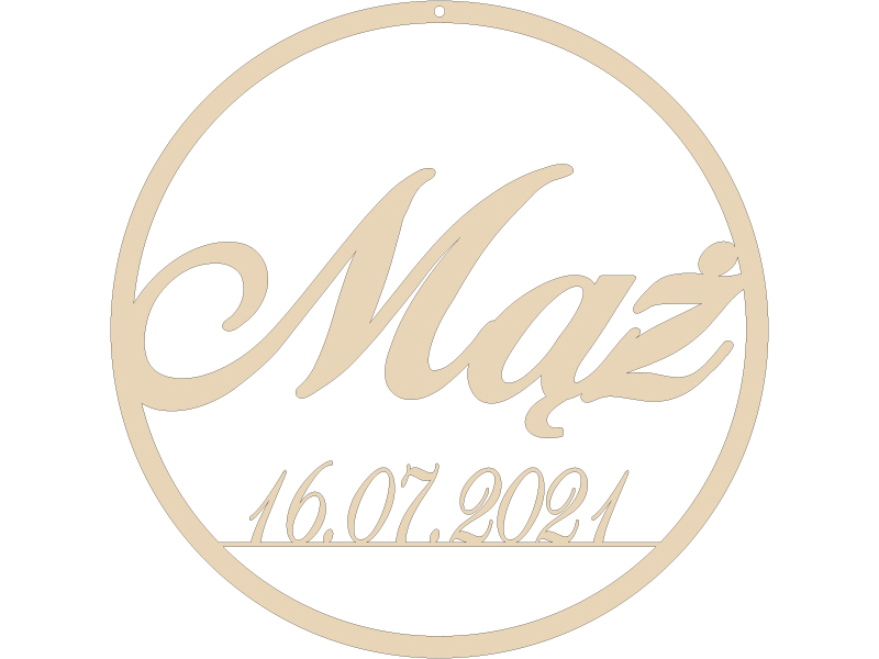 Obręcz koło do łapacza snów, makramy z napisem Mąż i datą ślubu 20cm