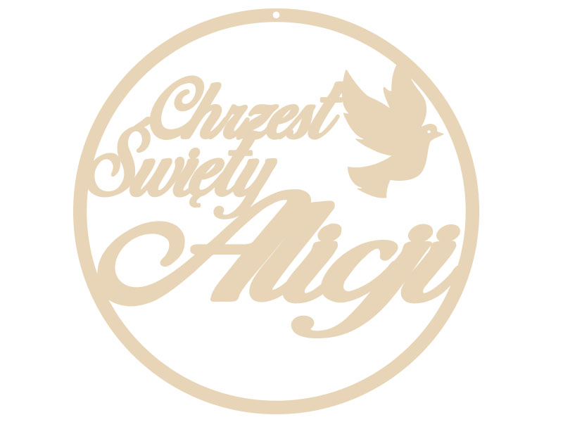 Obręcz koło do łapacza snów, makramy Chrzest Święty z imieniem 20cm