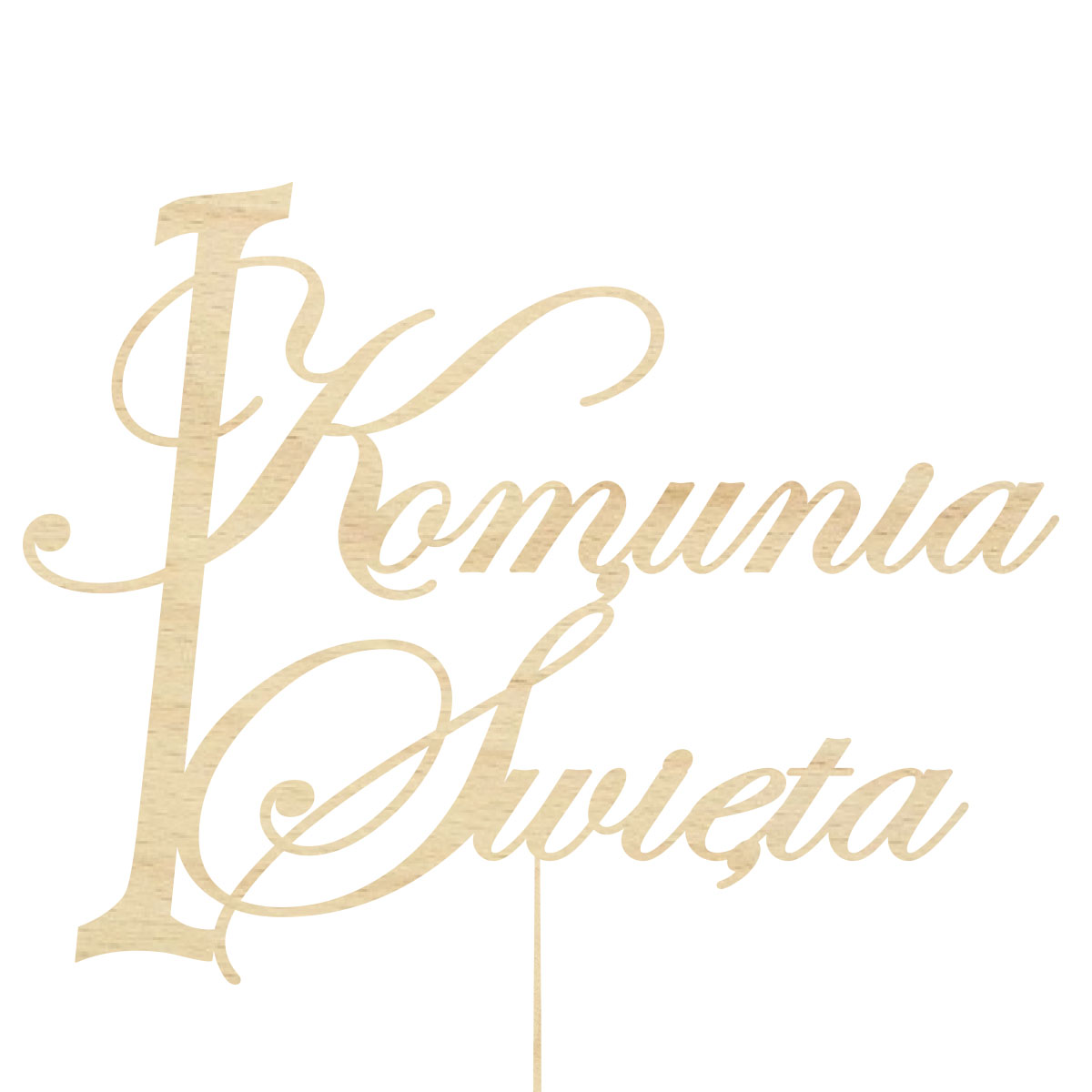 Topper dekoracja na bok tortu pik Pierwsza Komunia Święta drewno