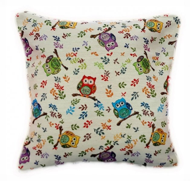 Poszewka na poduszkę Gobelin 40x40 wz. sowy