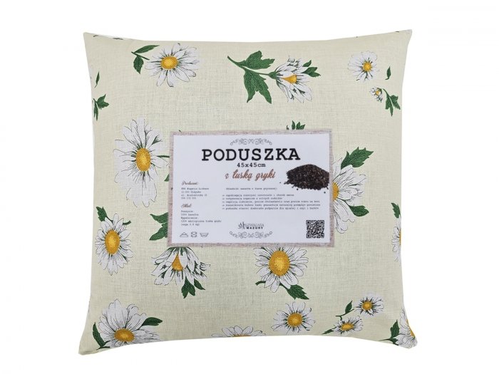 Poduszka z łuską gryki 45x45 wz. 2 rumianek