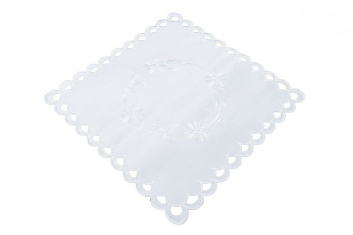 Obrus Haftowany FIONA 6311 40x40cm kolor: biały