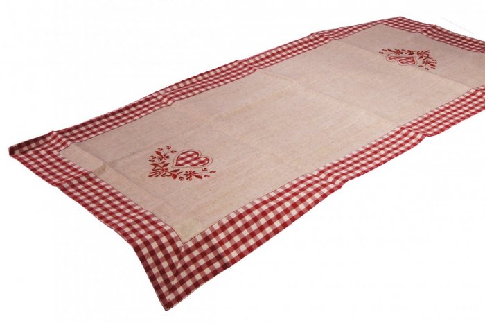 Walentynkowy Obrus Miłka - 3994 rozmiar: 40x170 kolor: beżowy