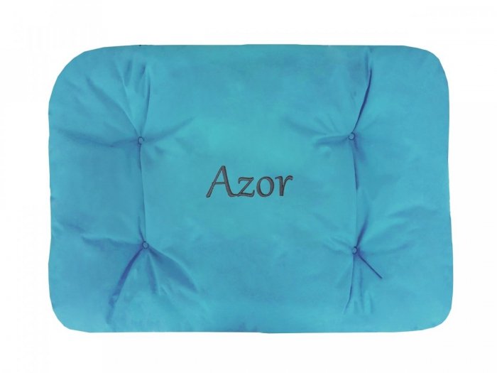 Legowisko Z IMIENIEM TWOJEGO PSA 100x60 cm - turkusowe