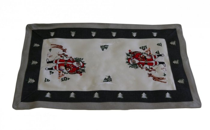 Obrus haftowany świąteczny Boże Narodzenie rozmiar 30x45 9476/H Święty Mikołaj