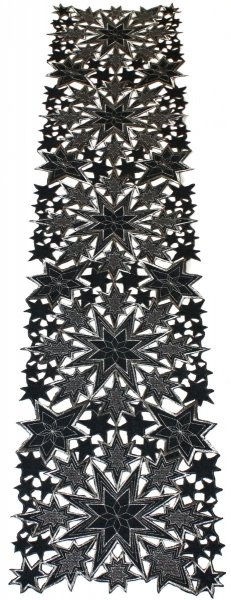 Obrus Świąteczny Star 40x140 wz. 6142 Kolor: Ciemny Szary
