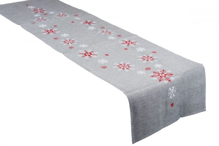 Obrus Świąteczny Boże Narodzenie wz. Kortina 64-2, rozmiar 40x140 Kolor: Szary