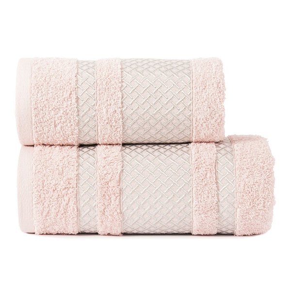 Ręcznik Lionel 70x140 kolor pudrowy ze srebrną bordiurą