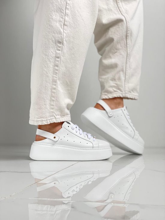 Sneakersy klapki SN41 - 13 Biały groch wada